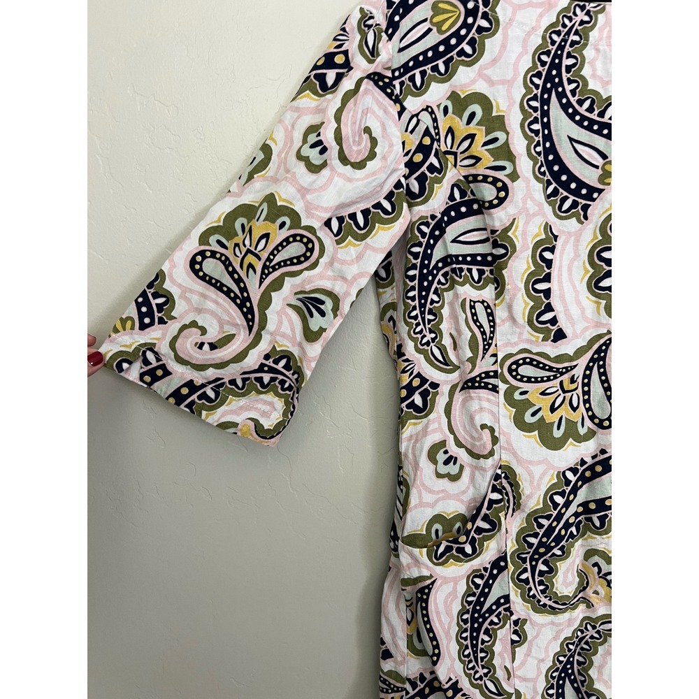 Boden Laurie 100% Linen Shift Dress Dress Size 6 P Paisley Print - Picture 3 of 7
